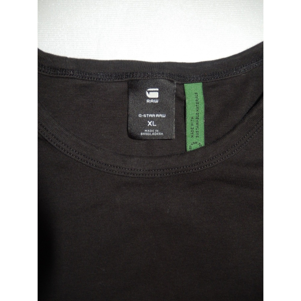 G-Star Raw Black Crew Neck T-Shirt Sustainable Materials Logo Mens XL - Picture 3 of 6